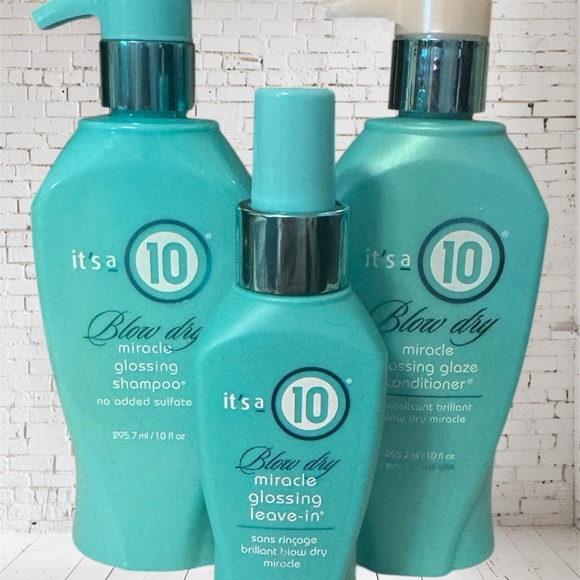 NEW it’s a 10 Miracle Blow Dry Glossing Shampoo/Conditioner/Leave-in Bundle - Picture 1 of 4